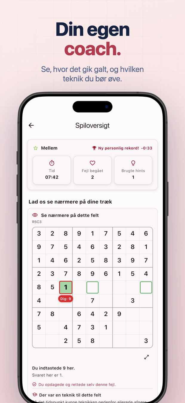 Din egen coach. Se, hvor det gik galt, og hvilken teknik du bør øve.