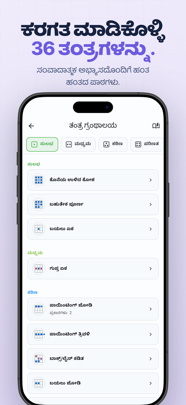 ಕರಗತ ಮಾಡಿಕೊಳ್ಳಿ 36 ತಂತ್ರಗಳನ್ನು. ಸಂವಾದಾತ್ಮಕ ಅಭ್ಯಾಸದೊಂದಿಗೆ ಹಂತ ಹಂತದ ಪಾಠಗಳು.