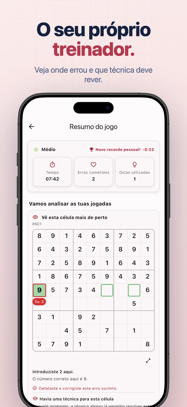 O seu próprio treinador. Veja onde errou e que técnica deve rever.