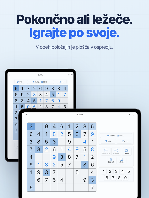 Pokončno ali ležeče. Igrajte po svoje. V obeh položajih je plošča v ospredju.